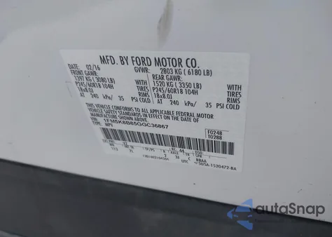 2016 Ford Explorer из США, поврежденный, VIN 1FM5K8B85GGC36867